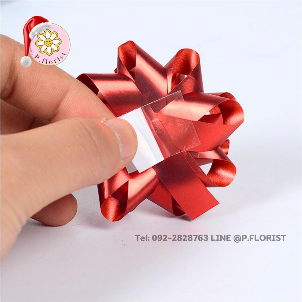 โบว์ติดของขวัญ โบว์พลาสติก โบว์ผ้า ปีใหม่ กระดาษห่อ ของชำร่วย DIY - รูปที่ 5