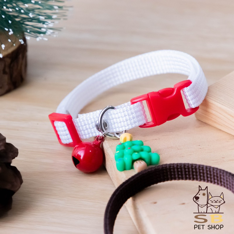 ปลอกคอแมว คริสต์มาส พร้อมจี้น่ารัก สีสันสดใส พร้อมส่งในไทยค่า - รูปที่ 6