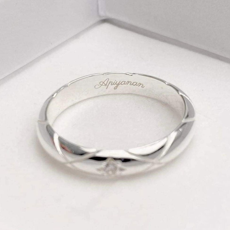 Winterwinter Jewelry Silver925 : แหวนเงินแท้ ประดับเพชร cz สลักชื่อได้