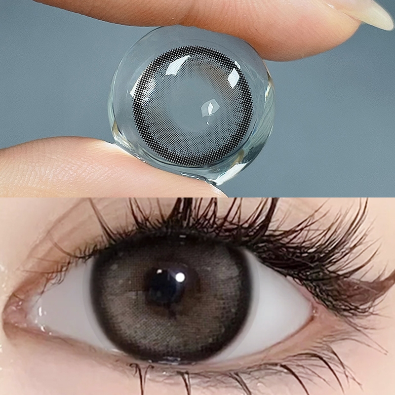 MIDROO ส่งไวจากไทย 👍MD คอนแทคเลนส์ 1 คู่ Sesame Black ลายฮิต สายตาปกติ บิ๊กอาย สุดฮิต contact lenses