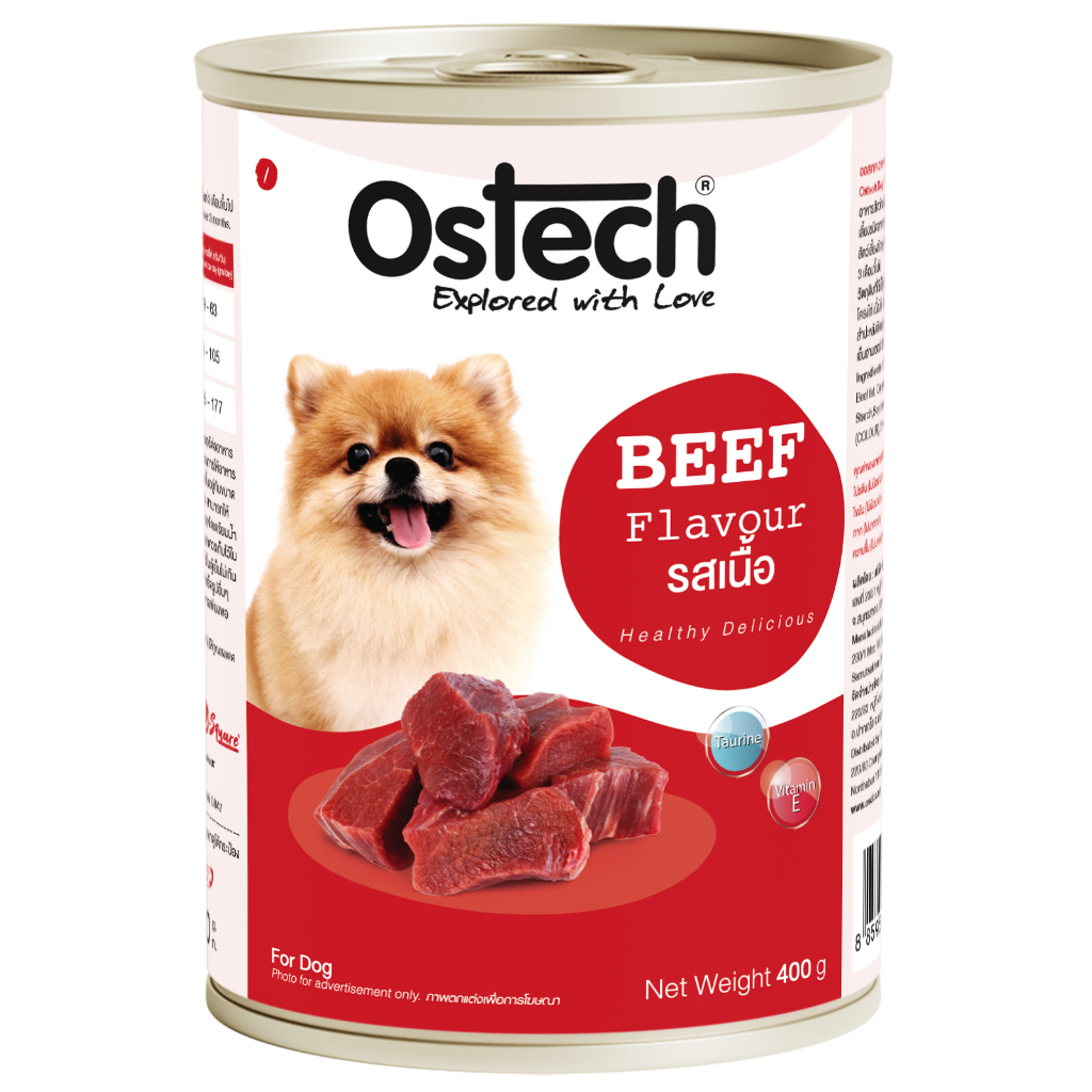 Ostech Can Dog Food อาหารสุนัขกระป๋องออสเทค 400 g*24กระป๋อง