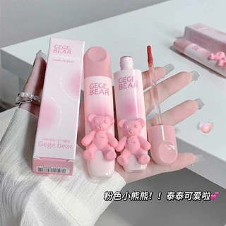 M405 Gege Bear ลิปสติก เนื้อแมตต์กํามะหยี่ ลายหมี สีสวย เกลี่ยง่าย กันน้ำ ติดทนนาน