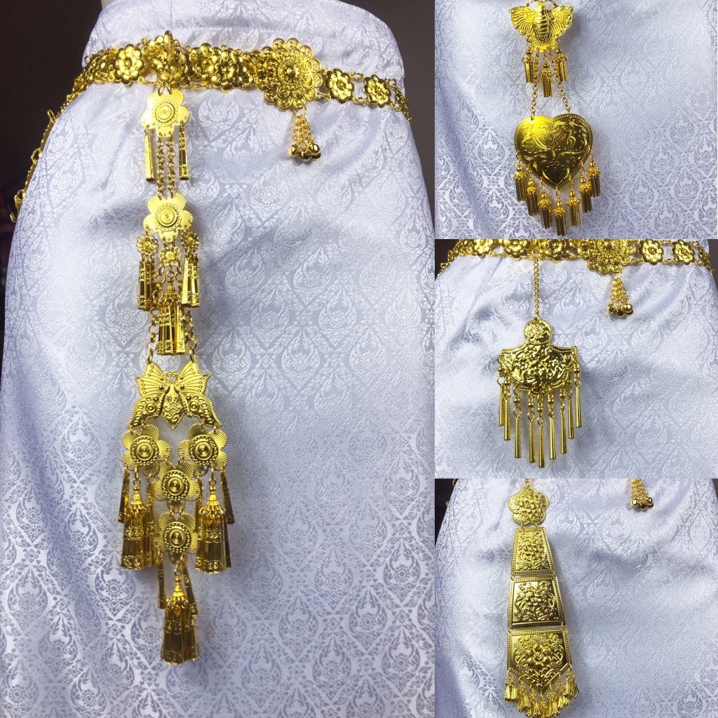 Siampasin🌸ตุ้งติ้ง ที่ห้อยเข็มขัด ตุ้งติ้งสีทอง ตุ้งติ้งเล็ก ตุ้งติ้งใหญ่ เครื่องประดับชุดไทย Belt O