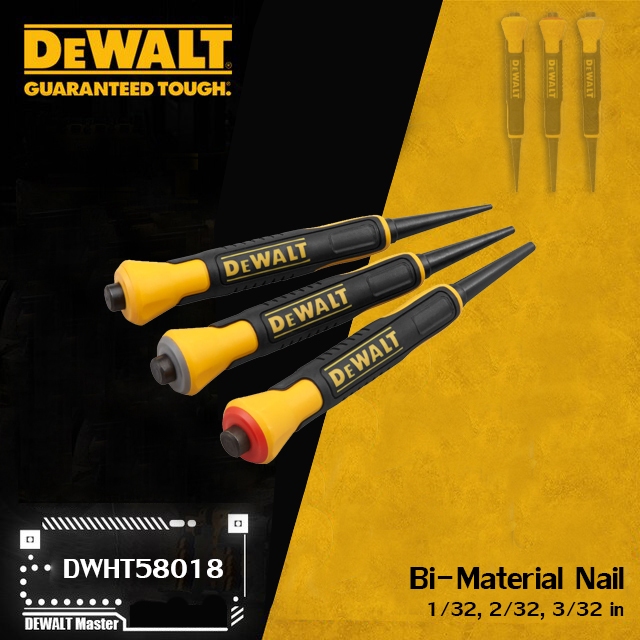 DeWALT DWHT0-58018 ชุดเหล็กส่งตะปู 3ตัว (0.8,1.6,2.4)