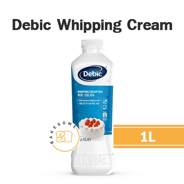 [[ยกลัง 6ขวด]] Debic Whipping Cream 1L เดบิค วิปปิ้ง ครีม วิปครีม ครีมสด