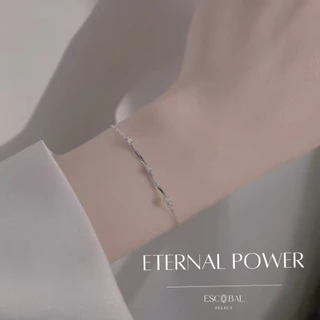ESCOBAL สร้อยข้อมือเพชร Eternal Powerเรียบหรูดูแพงสไตล์เกาหลี สร้อยข้อมือเงิน ดีไซน์สุดชิค วาเลนไทน์