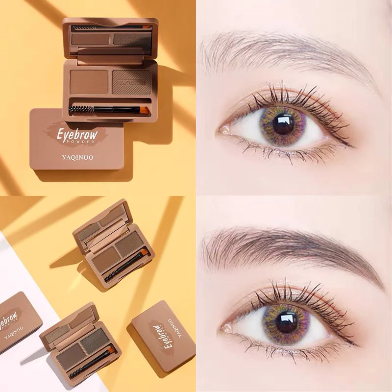 W-05🌟YAQINUOแป้งฝุ่นเขียนคิ้ว Eyebrown Powder1ตลับ2สี พร้อมแปรง กันน้ำ กันเหงื่อใช้งานง่าย ติดทนนาน ระบายสีคิ้ว คิ้วฝุ่น