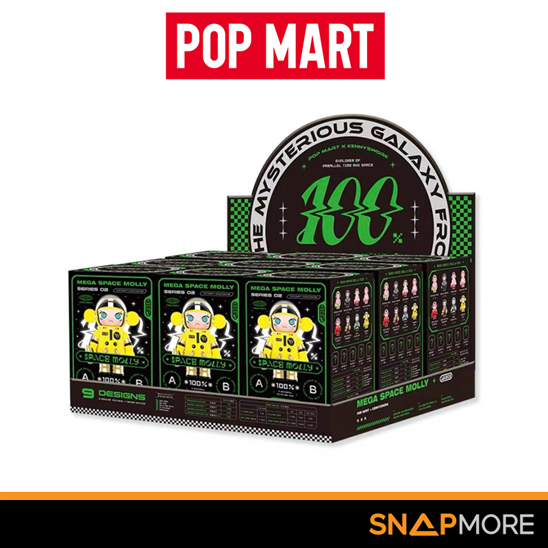 MEGA SPACE MOLLY 100% Ver.2 (Set A) ยกกล่อง 9 ตัว ไม่แกะซีล ลุ้น SECRET [POP MART] SPACE MOLLY V2
