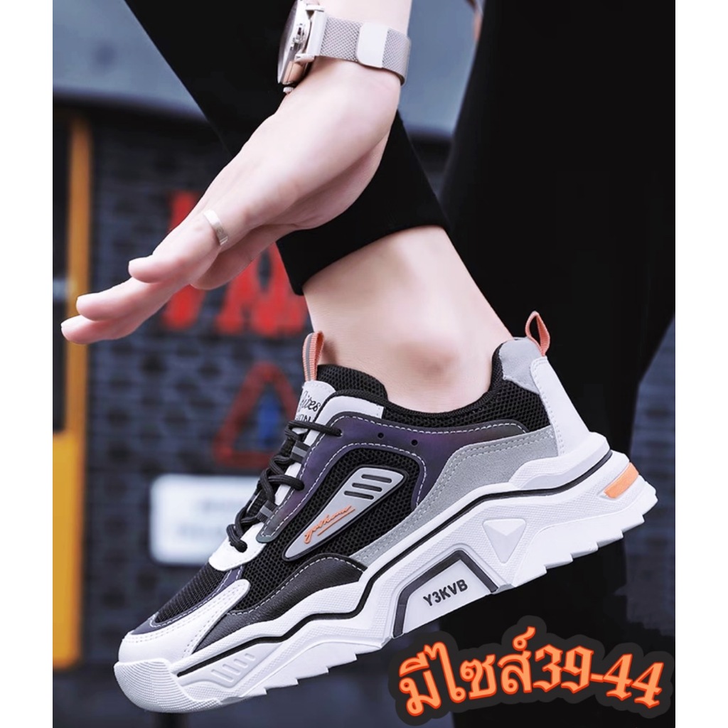 Mavis🔥รุ่นใหม่สุดฮิต🔥  รองเท้าผ้าใบผู้ชาย เท่ๆ M73ส้ม เขียว  พร้อมส่ง