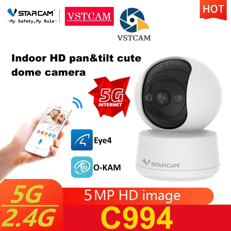 Vstarcam C994 ใหม่ล่าสุด 2023 (รองรับ Wi-Fi 5G) ความละเอียด 5 ล้านพิกเซล กล้องวงจรปิดไร้สาย Indoor WiFi iP Camera