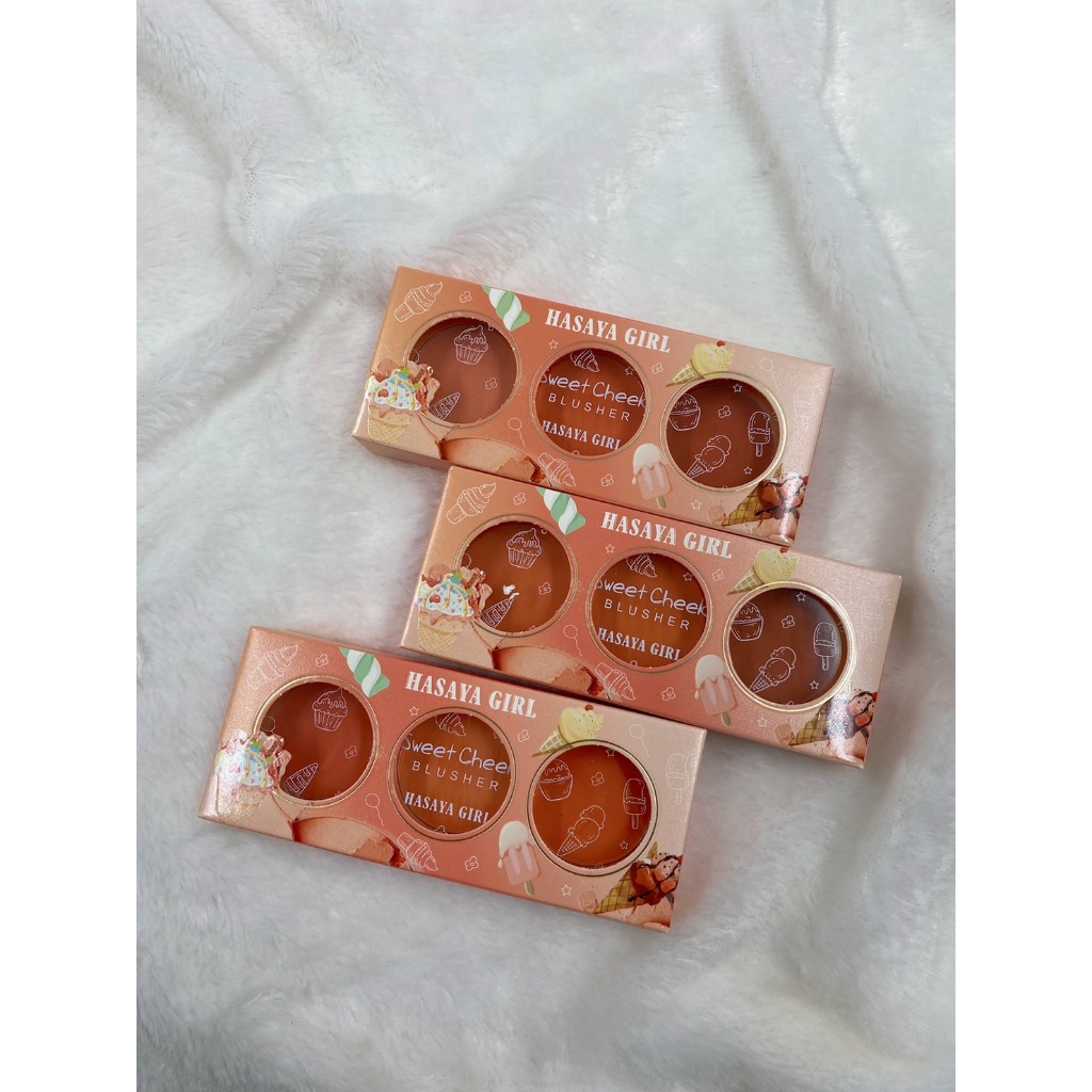 JH-3724 บลัชออน ปัดเเก้ม HASAYA GIRL สีสวย มี3เฉดสี โทนส้มพีช ส้มอิฐ