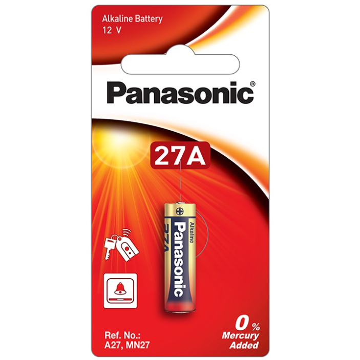 ถ่านอัลคาไลน์ 12V Panasonic LRV27A/1BPA สีแดง(8004448)