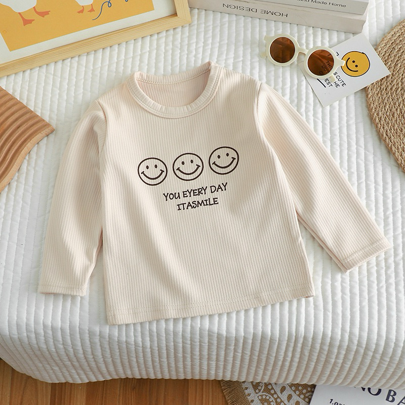 ML1 เสื้อแขนยาวเด็ก เสื้อยืดเด็กสไตล์เกาหลี size80-130 พร้อมส่งในไทย