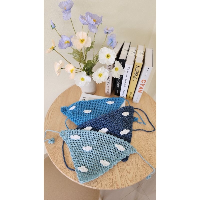 *พร้อมส่ง*โพกหัว​ cloudy at the sky ​สีฟ้าหลากเฉด