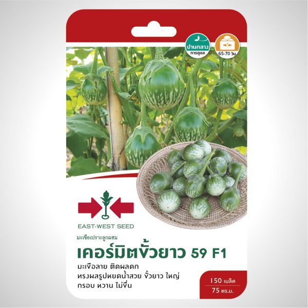 มะเขือเปราะ เคอร์มิตขั้วยาว59 150เมล็ด ศรแดง
