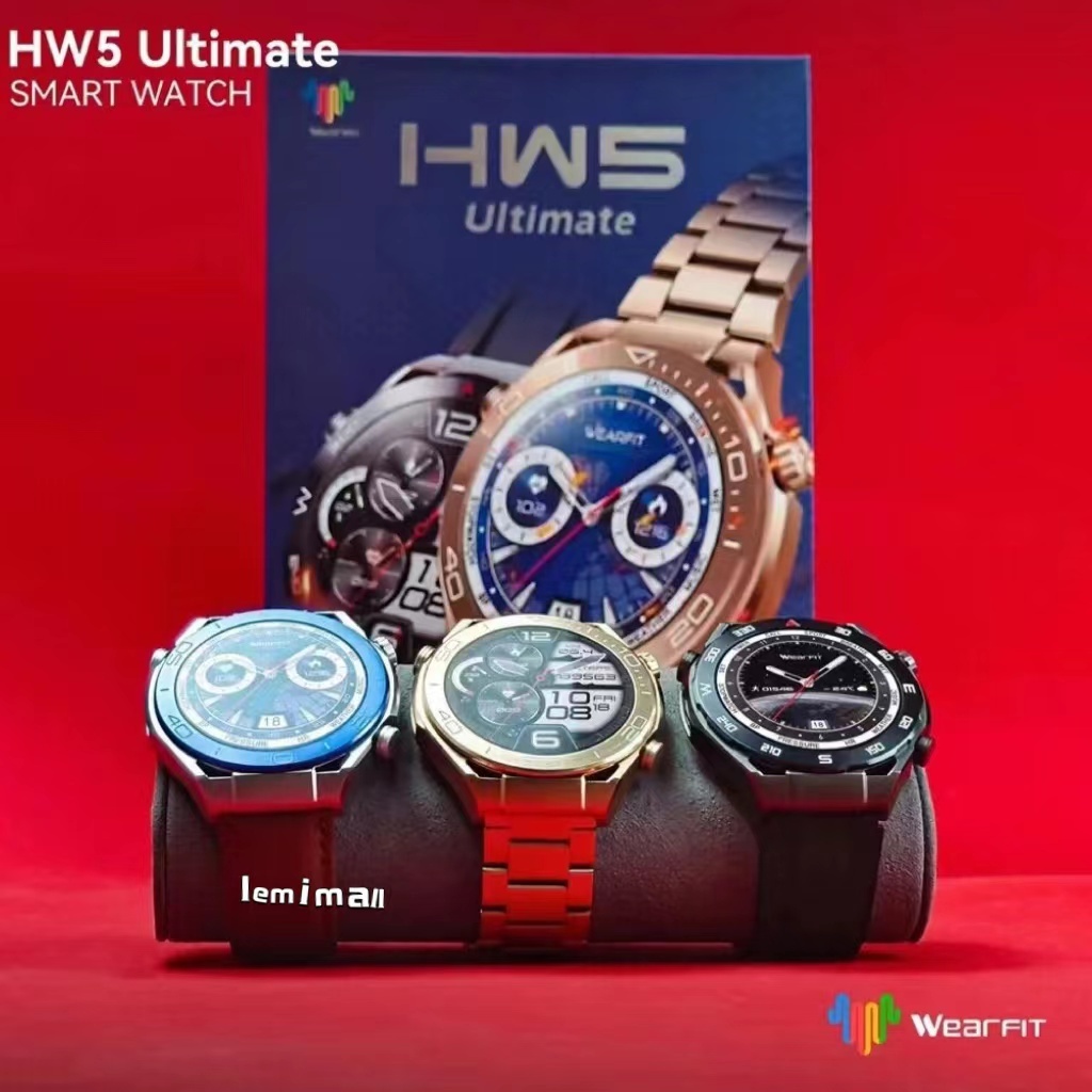 Hw5 Ultimate นาฬิกาข้อมือสมาร์ทวอทช์ หน้าจอสีอโมเลด กันน้ํา ทรงกลม หรูหรา สําหรับผู้ชาย SF32LB551 3 