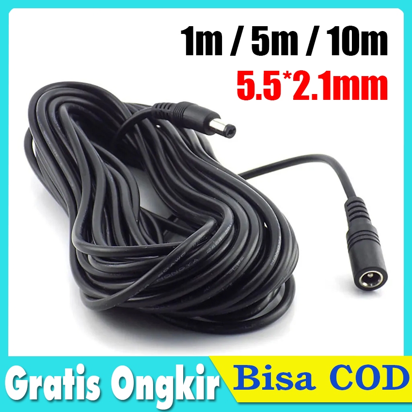 สายต่อเพิ่มความยาว สำหรับกล้องวงจรปิดDC 12V 2A สายไฟต่ออะแดปเตอร์5.5*2.1mm ขนาด1/5/10M