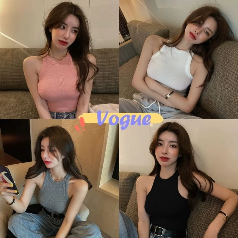 Vogue🌟พร้อมส่ง🌟 เสื้อกล้าม มีฟองน้ำ รัดตัวผ้านิ่ม (FYC013) -H