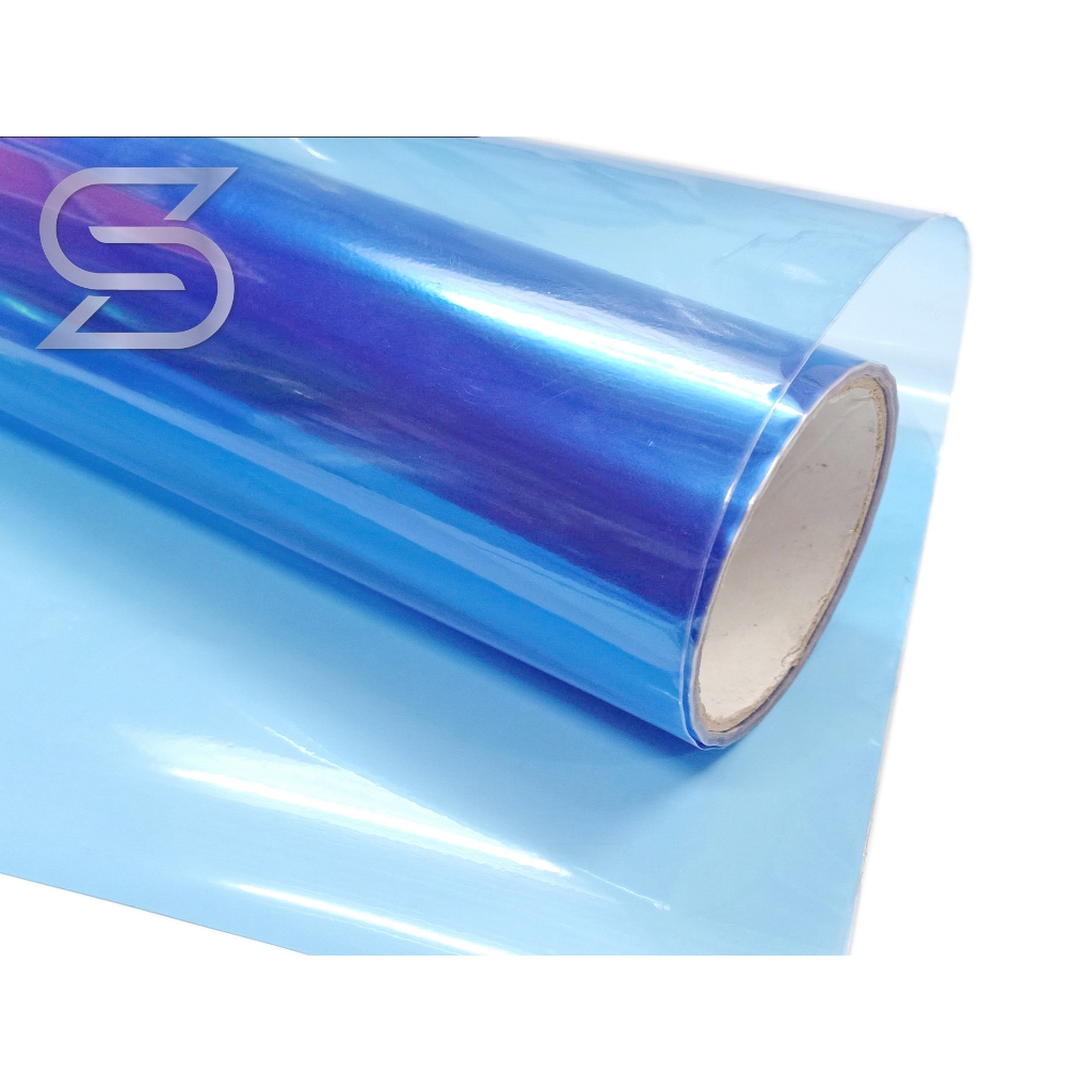 ฟิล์มโคมไฟ สีฟ้าอ่อน ไฮบริด Light Blue Ranbow ไฟรถ ฟิล์มไฟ ฟ้าอ่อน Film headlight  ( Sdiy )