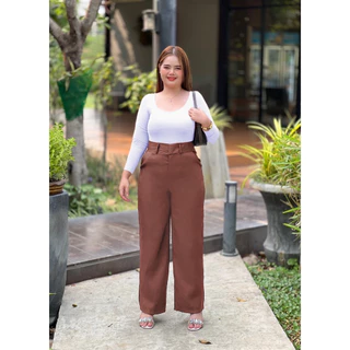 กางเกงเอวสูงสาวอวบ รุ่นตะขอหน้า2XL-6XL