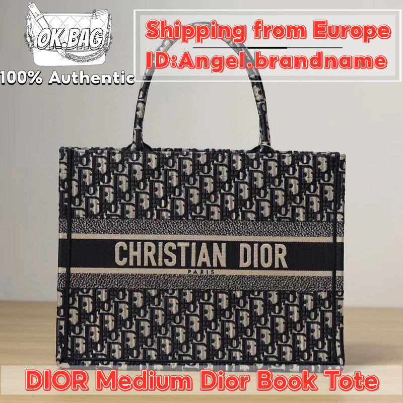 👜ดิออร์ DIOR Medium Dior Book Tote Bag สุภาพสตรี กระเป๋าถือ
