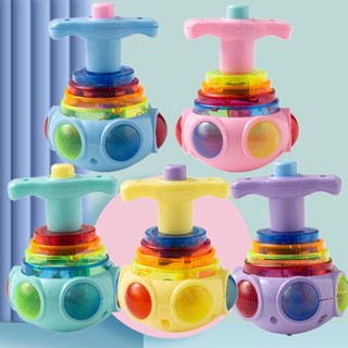 มาการองมาการองของเล่นลูกข่างหมุน มีดนตรี มีไฟ ของเล่นหมุน หม…