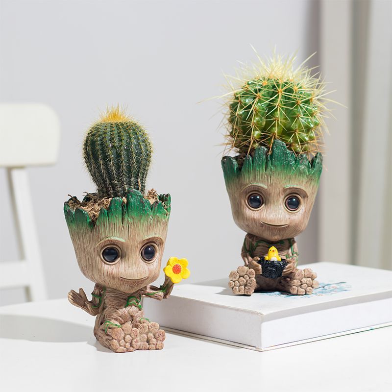 กระถางกรูท baby groot pot flower cactus กระถางแคคตัส