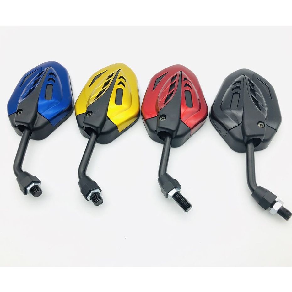 MOTO กระจกแต่ง 6 เหลี่ยม สีแดง สีดำ สีทอง สีน้ำเงิน AC 3001 มีน็อต2ขนาด 8มิล 10มิล
