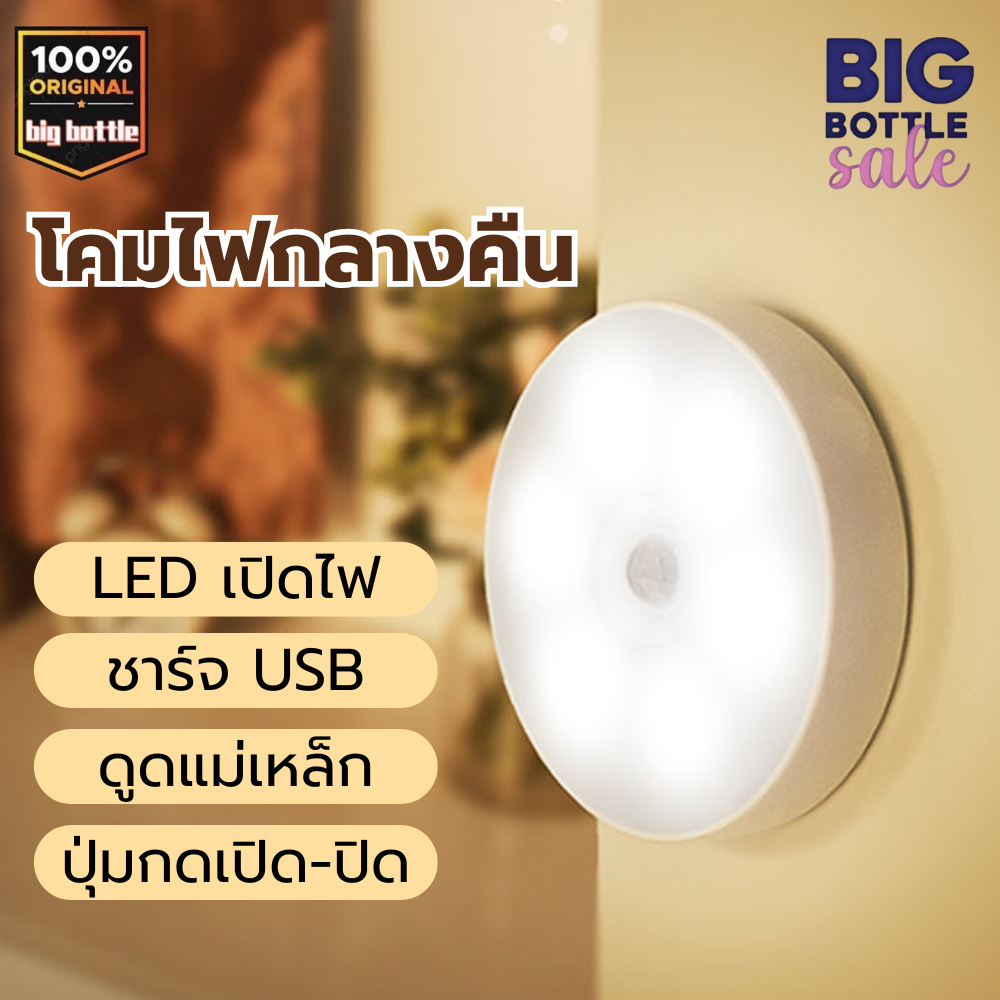 โคมไฟหัวเตียง โคมไฟ ไฟกลางคืน ไฟติดห้องนอน LED light ชาร์จ USB แบบพกพา 3 สีปรับได้ (ไม่เซนเซอ)