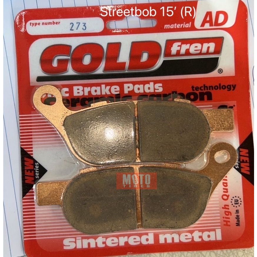 GOLDFREN ผ้าเบรค Harley Davidson Street Bob / Fat Bob 2021