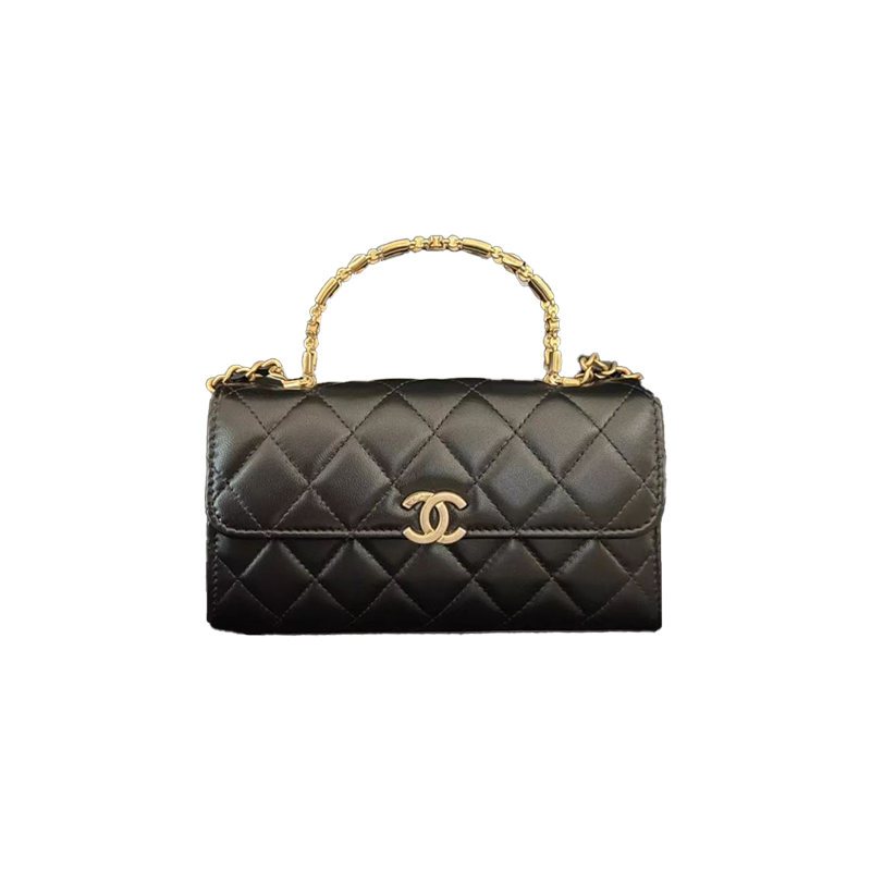 Chanel/ลายเพชร/กระเป๋าโซ่/หูหิ้ว/กระเป๋าสะพาย/ของแท้ 100%