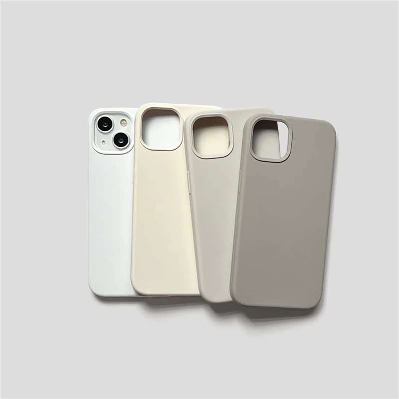 Supercase | I7P-i17promax เคสซิลิโคน กันเปื้อน บุกำมะหยี่ Silicone Cover Case White Beige Stone Gray เทา