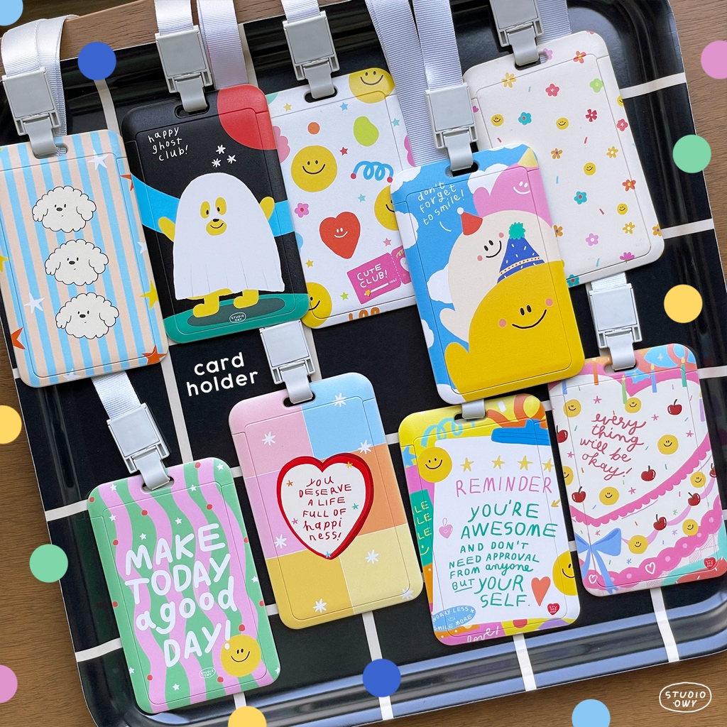 (ส่ง23ก.พ.) STUDIO.OWY : Card Holder (สายสีขาวไม่มีลาย)