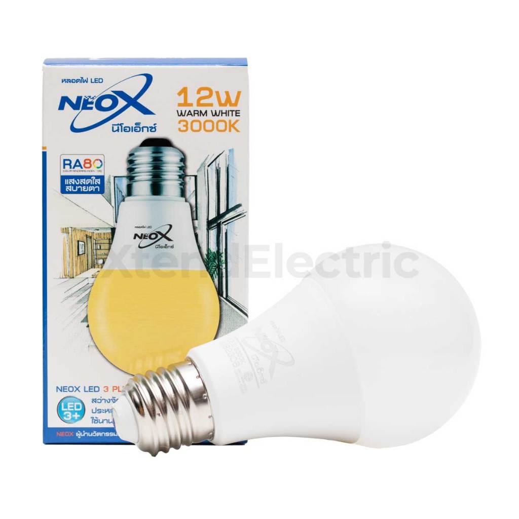 Neox หลอดไฟ นีโอเอ็กซ์ LED Bulb 12W E27 Warm White