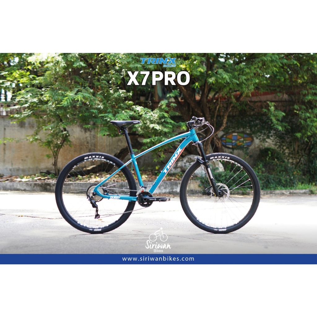 จักรยานเสือภูเขา TRINX X7 PRO 29ER QR, 20 สปีด DEORE, เฟรมอลู, TRINX MY2021 สีฟ้าแดง ไซส์ 15.5นิ้ว