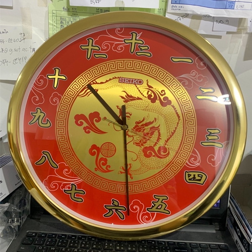 SEIKO นาฬิกาแขวนมงคล Limited Edition (ตรุษจีน - ขอบทอง โฉมใหม่ปี 67) ขนาด16นิ้ว รุ่น QXA940,QXA940F