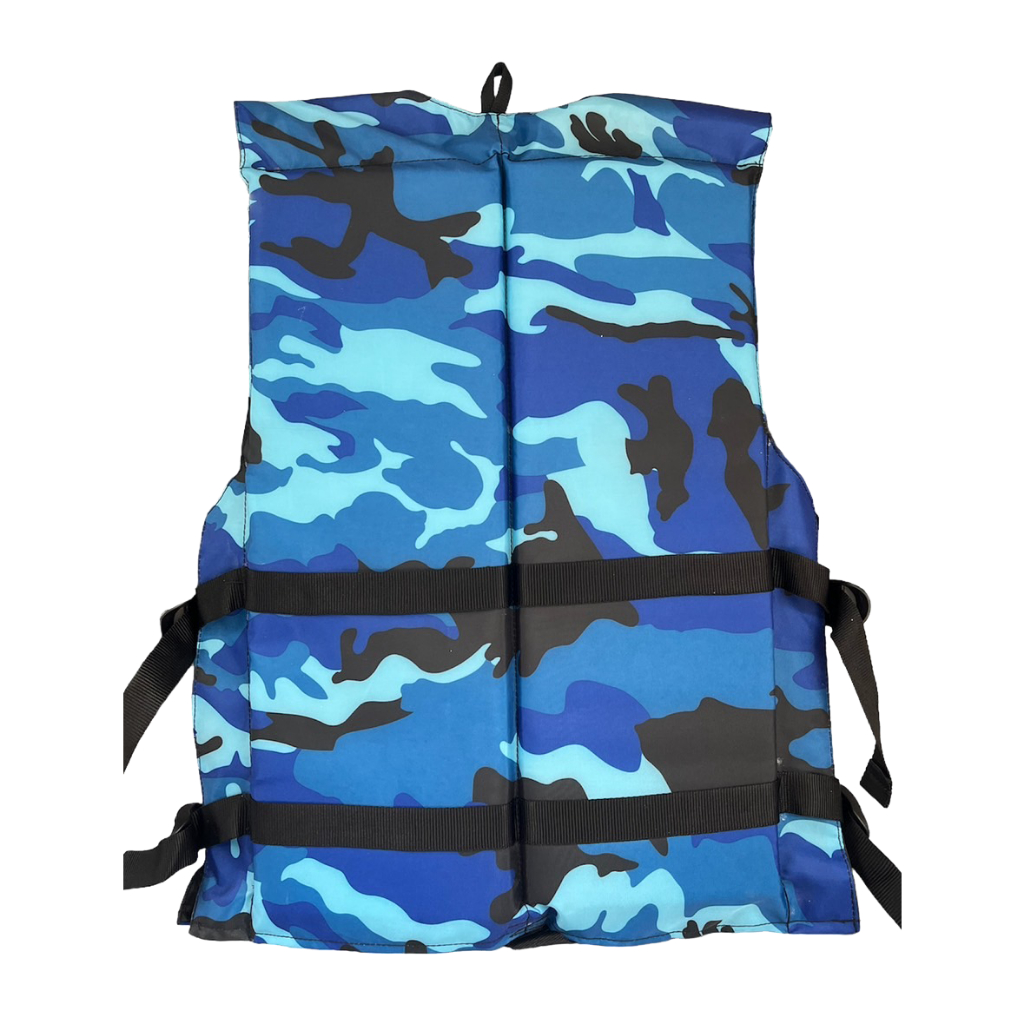 เสื้อชูชีพเมอร์ลิน รุ่น แบล็ค-ซิลเวอร์ พรางฟ้า ต่อผ้าบ่าดำ มีสายรั้งเป้า+นกหวีด มีครบทุกไซส์ เหมาะสำหรับเด็กและผู้ใหญ่ - รูปที่ 2