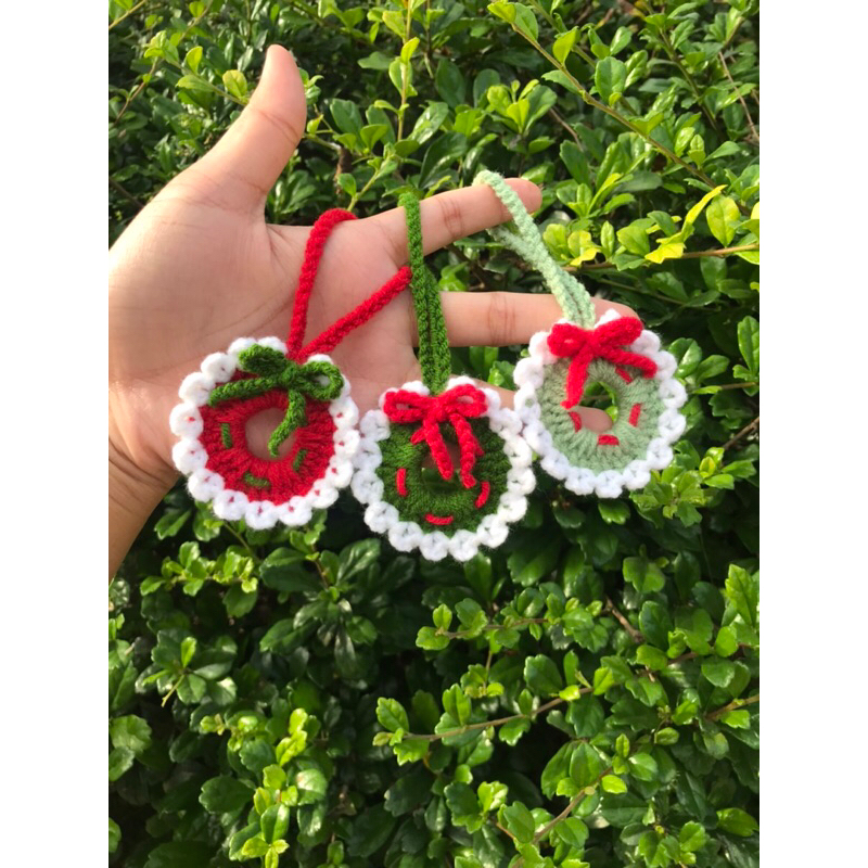 พวงกุญแจ Christmas wreath พวงกุญแจ Christmas ไหมพรม