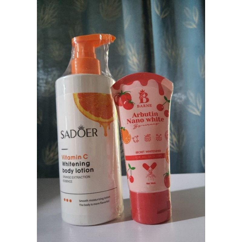 sadoer vit c body lotion+barne abutin nano white