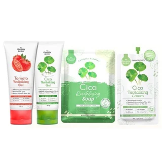 Cica Revitalizing Gel เจลกู้ผิว ใบบัวบก🍀เจล 50 g. & สบู่ 50 g. & ครีม 6 g. 🍀 The charming garden 50 g.