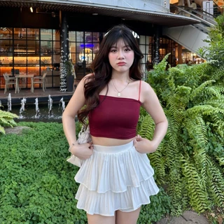 🌈SpinnyHouse🌈ครอปสายเดี่ยว ผ้าเรย่อน ❤️‍🩹 ยืดตามตัว ใส่อยู่บ้านใส่เที่ยว คือได้หมดน้ารุ่นนี้ รุ่น สายเดี่ยวเรย่อน
