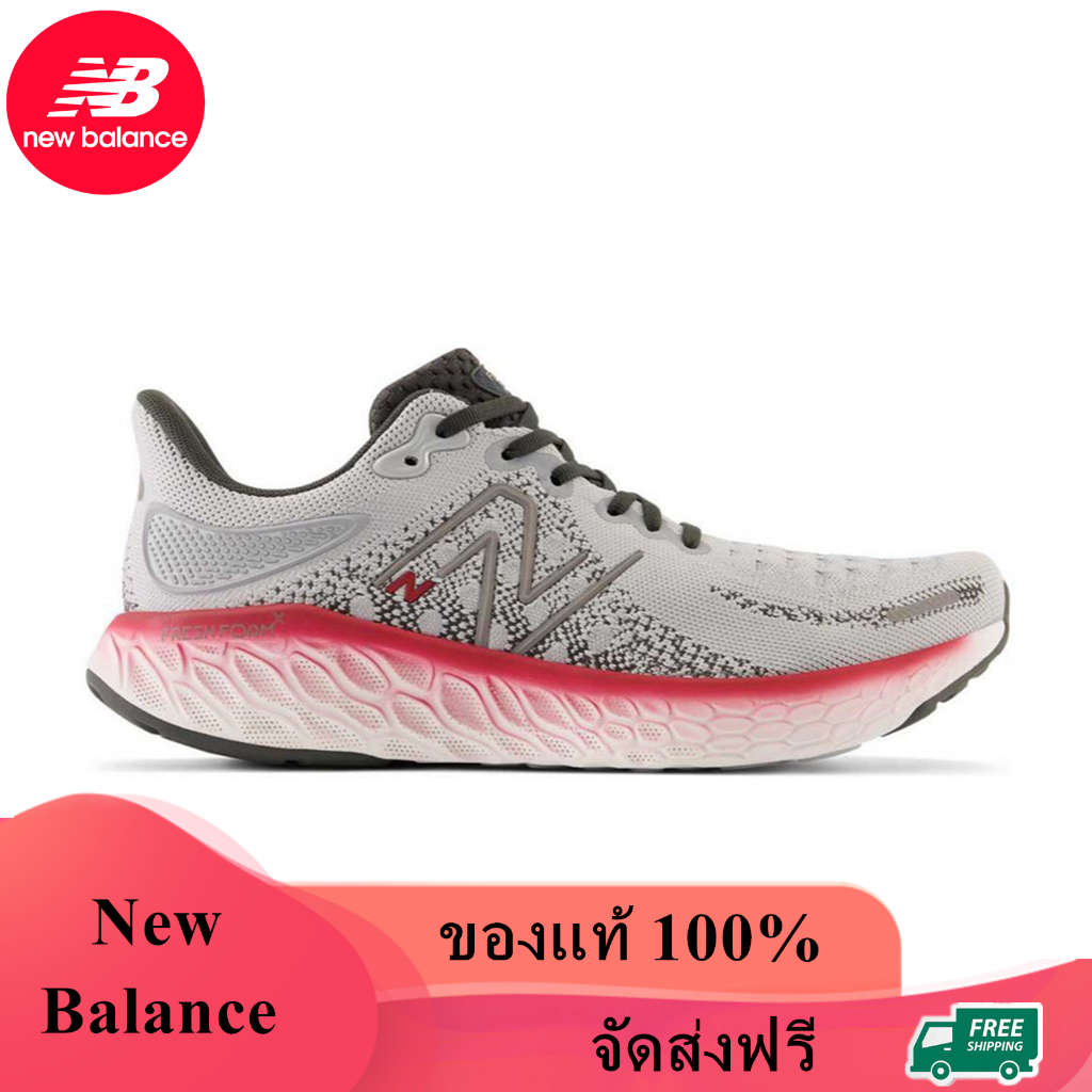 New Balance Fresh Foam X 1080 v12 ของแท้ 100% NB 1080v12 Grey Red M1080W12 Sneaker รองเท้าผ้าใบ