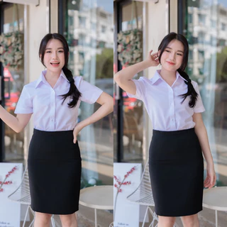 กระโปรงนักศึกษา ทรงเอผ่าหลัง เอว 23- 34”ความยาว 20” 22” 24” 26” ผ้าฮานาโกะผ้ายืดใส่สบายไม่อึดอัด