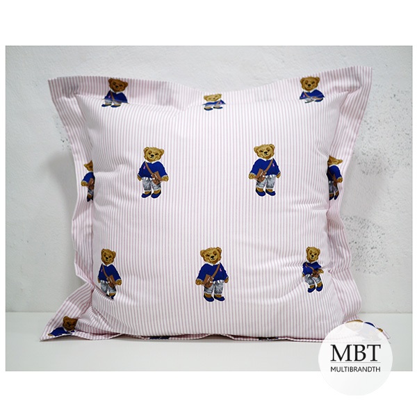 POLO RALPH LAUREN TEDDY BEAR PILLOWCASE COVER PINK STRIPE #ปลอกหมอน #ของแท้100%