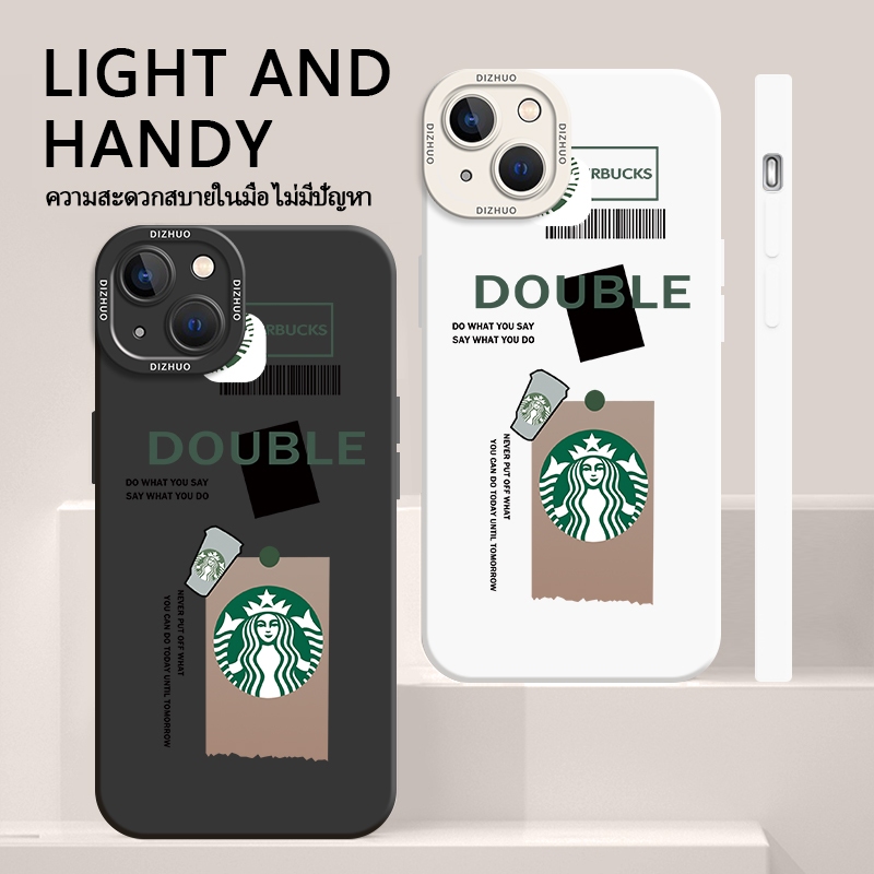 เคส iPhone13/PRO/PROMAX case เคสโทรศัพท์มือถือ ขอบสี่เหลี่ยม แบบป้องกันเต็มเครื่อง ลาย Starbucks