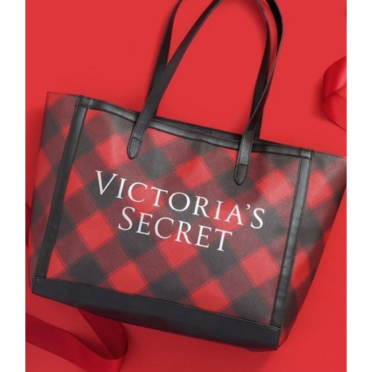 กระเป๋า Victoria's Secret Limited Edition Checkered Tote Bag ของแท้ ช้อปไทย