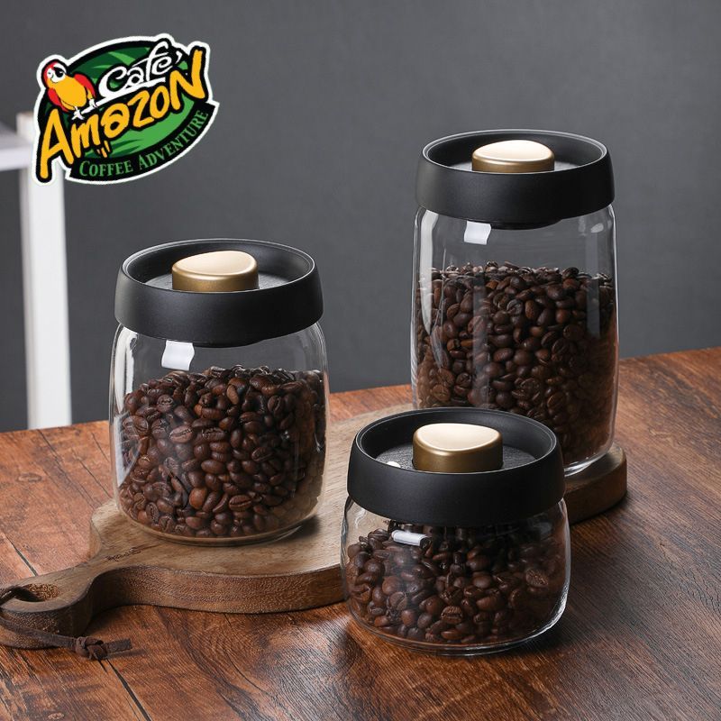 [St.Coco Cafe]โหลแก้วสูญญากาศ แท้จากญี่ปุ่น สำหรับใส่ชา ผงชา และกาแฟ ป้องกันอากาศเข้า Glass Coffee Canister