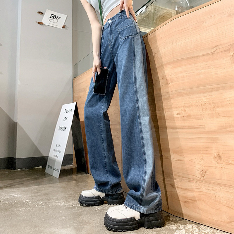 🍋✨Jeansขอบสลับสีกระเป๋าหน้า[A50]