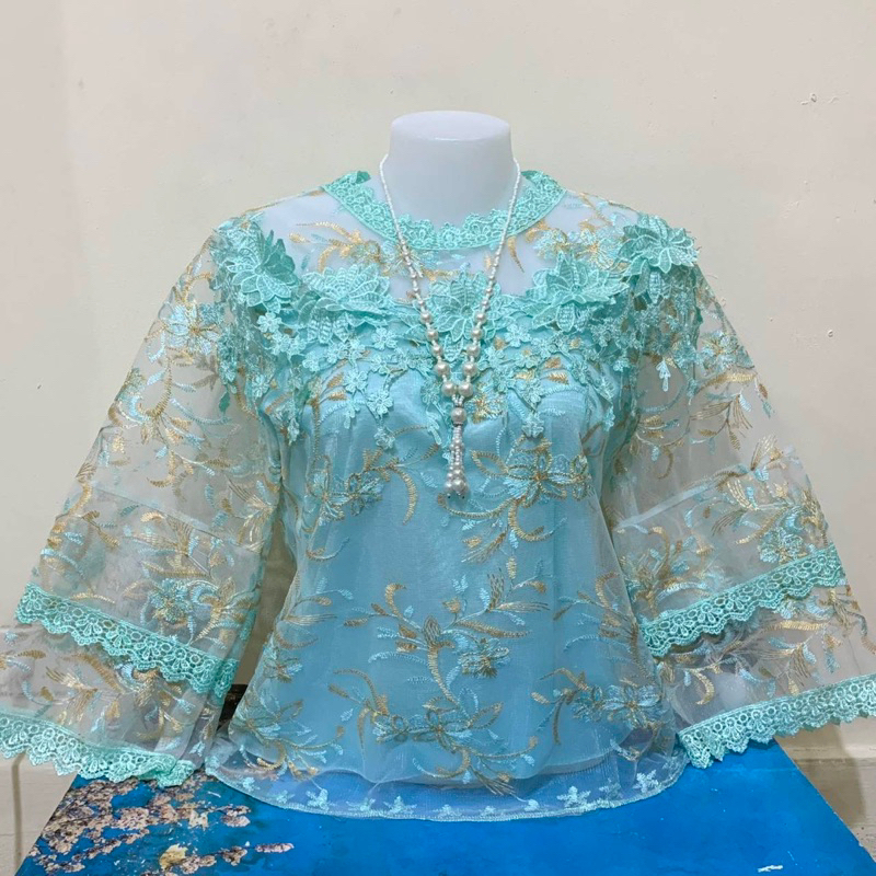 เสื้อลูกไม้ผ้าแก้วอก36-42-44-48ผ้านิ่มใส่สบายมีซับในทั้งตัวจร้า - รูปที่ 5