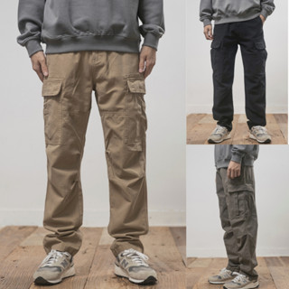 จัดส่งรวดเร็ว!! กางเกงคาร์โก้ผู้ชาย กางเกงขากระบอก เอวยางยืด…
